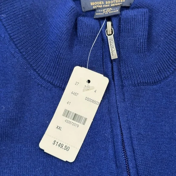 NWT Brooks Brothers “346” mens sweater, royal blue, XXL - Picture 5 of 5